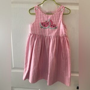 Toddler girls summer pink gingham dress